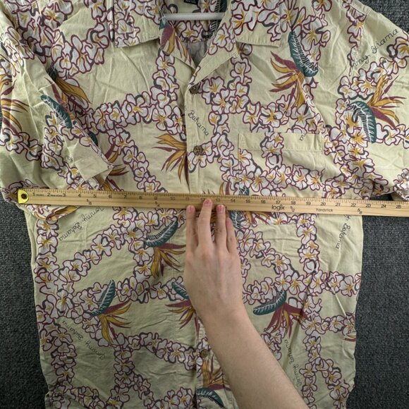 Tommy Bahama Cotton Rayon Button Up Shirt Hawaii Large Floral Graphic Paradise - Picture 6 of 13